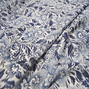 Silk Fabric，Floral Print White Silk Crepe de Chine Fabric,Width 54 inch,By The Yard/Meter,Silk Crepe Fabric