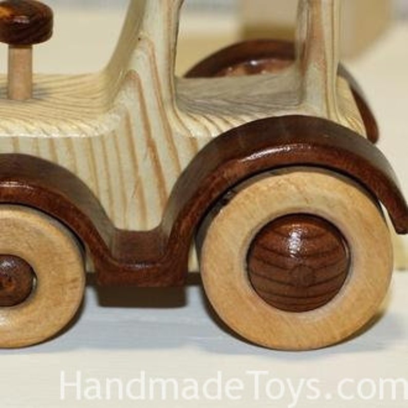 Wooden toy tractor