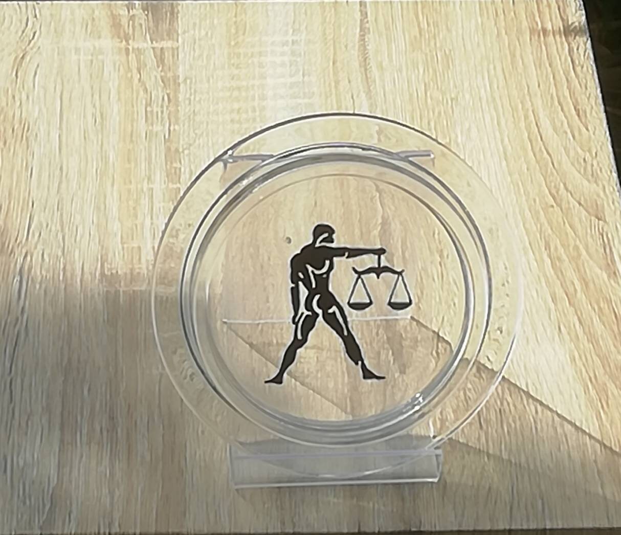 Sous Verre -Support Rond en Motif Balance 10cm de Diamètre Interieur Ideal Pour Poser Le Sachet Thé 