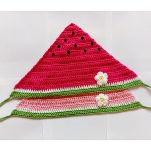 Easy Crochet Watermelon Bandana Pattern, PDF Pattern - Instant Download