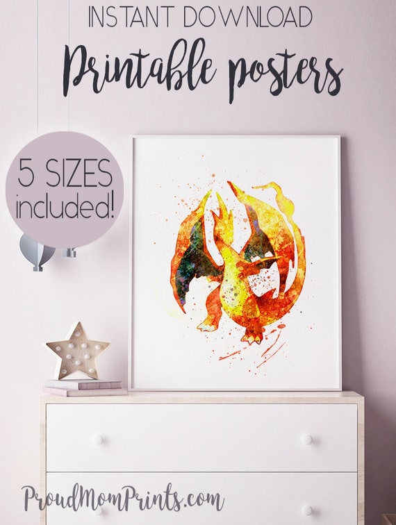 Pokemon Decor Charizard Pokemon Wall Decor Pokemon Party Etsy