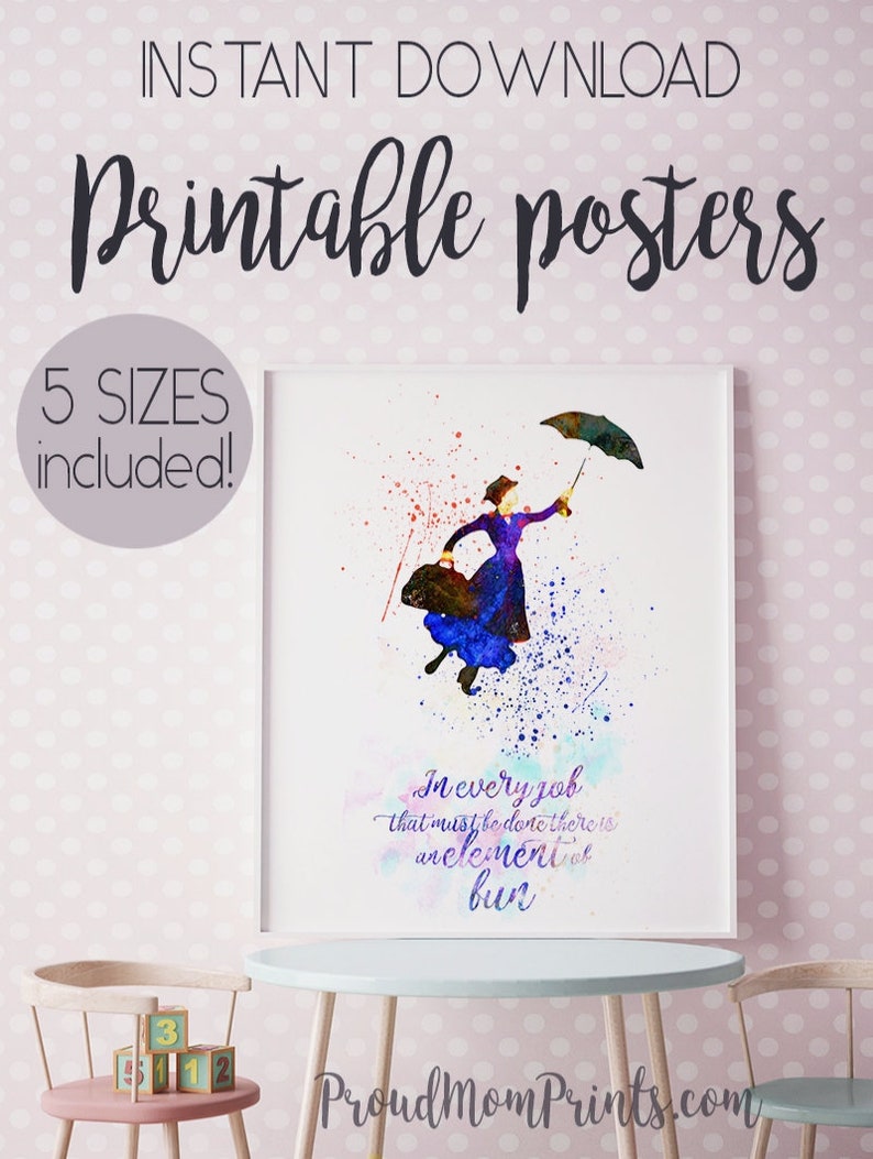 mary poppins quote mary poppins print nursery decor wall