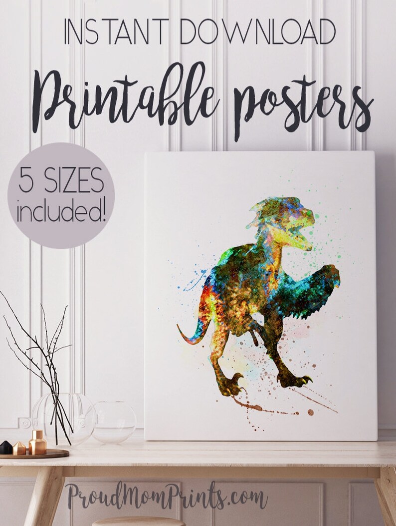 Jurassic Park Wall Art Print Poster Velociraptor Printable | Etsy