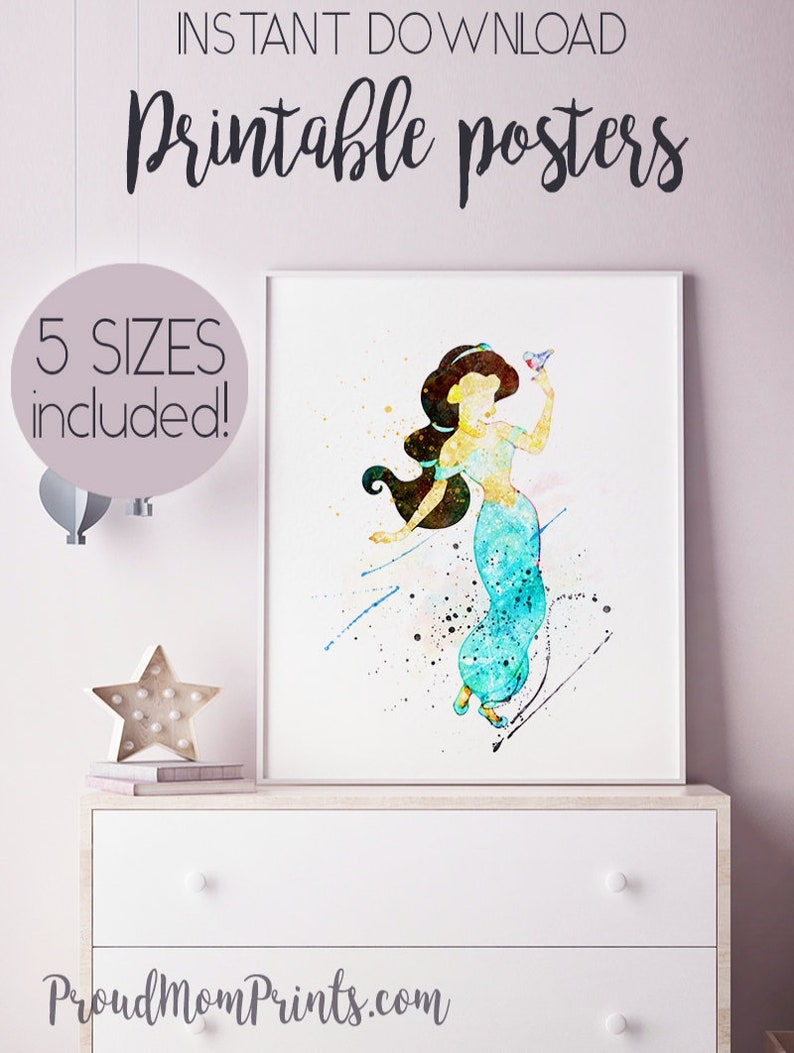 Aladdin Decor Jasmine Aladdin Printable Nursery Decor Etsy