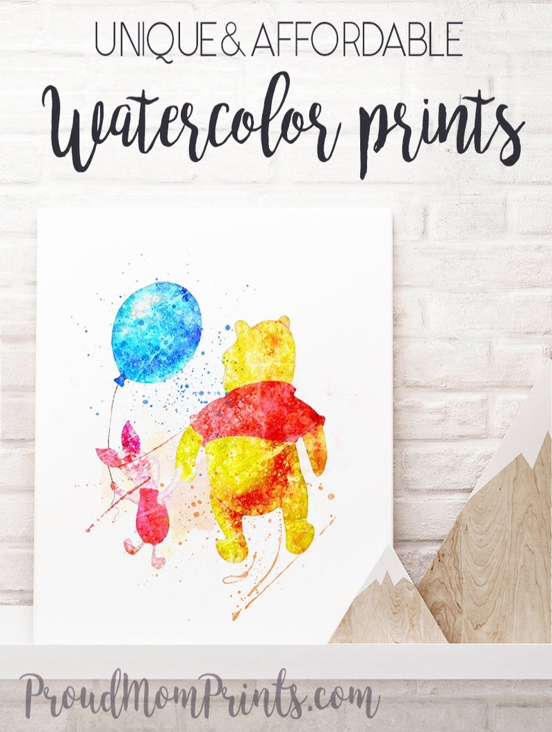 Pooh And Piglet Wall Art Nursery Decor Winnie The Pooh Etsy