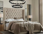 Wing Chesterfield Headboard Ottoman Storage Bed with 1000 Pocket Sprung Mattress - Any Size Fabric - FREE Ottoman Box with Every Order