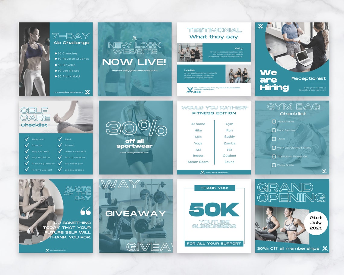 Fitness Coach Instagram Fitness Instagram Canva Templates Etsy