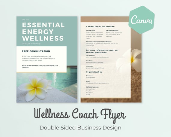 Health Coach Flyer Template Flyer Templates for Small - Etsy