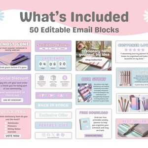 Pastell E-Mail-Newsletter-Vorlagen - 50 Mix & Match Canva Blocks Bild 2