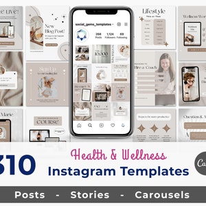 健康とウェルネスの Instagram テンプレート、コーチングの Instagram テンプレート Canva、ライフ コーチの Instagram テンプレート バンドル、コーチング ビジネス
