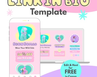 Link in Bio Website Template | Canva Landing Page für kleine Unternehmen