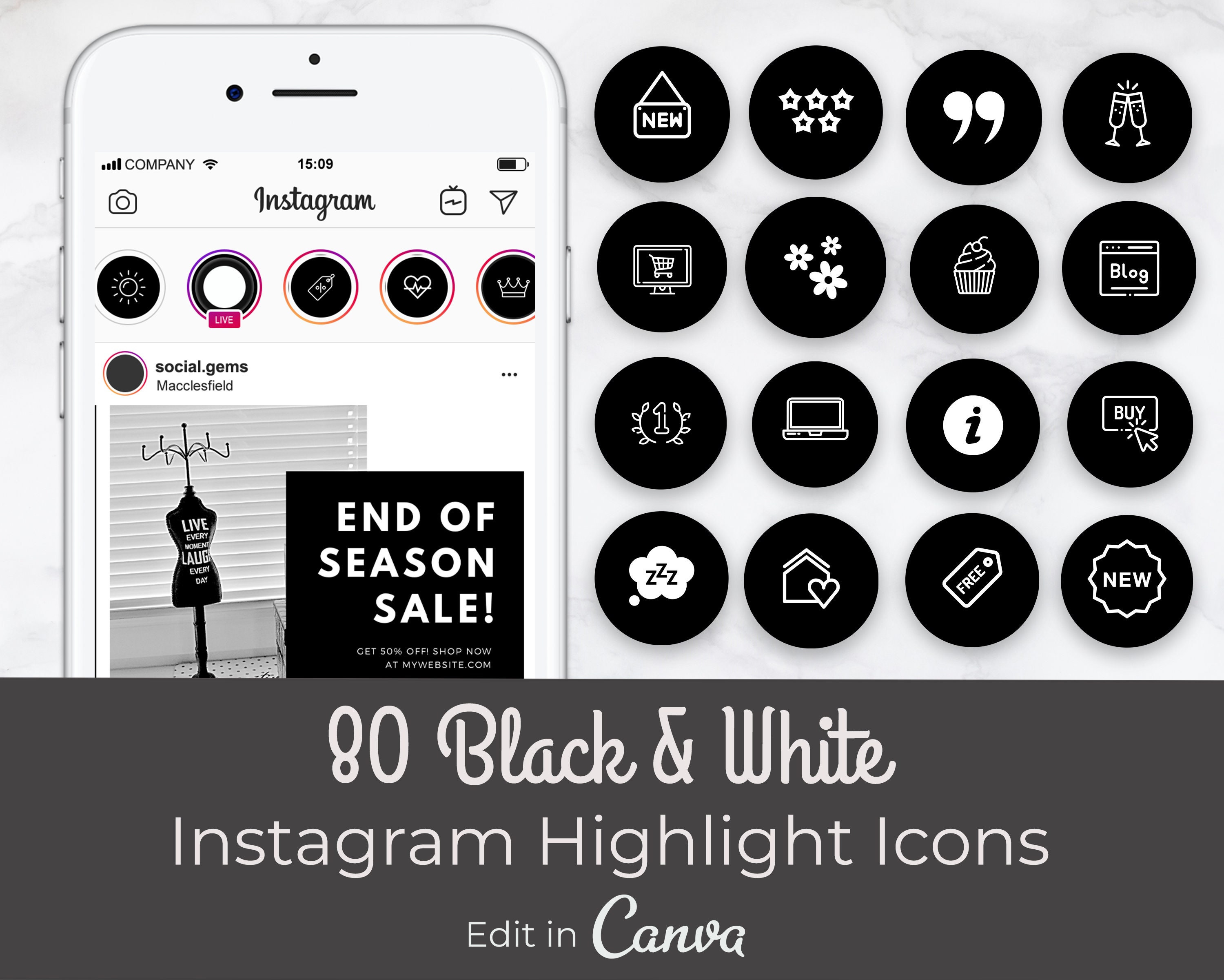 Instagram Highlights Icons Instagram Stories Story Covers | Etsy