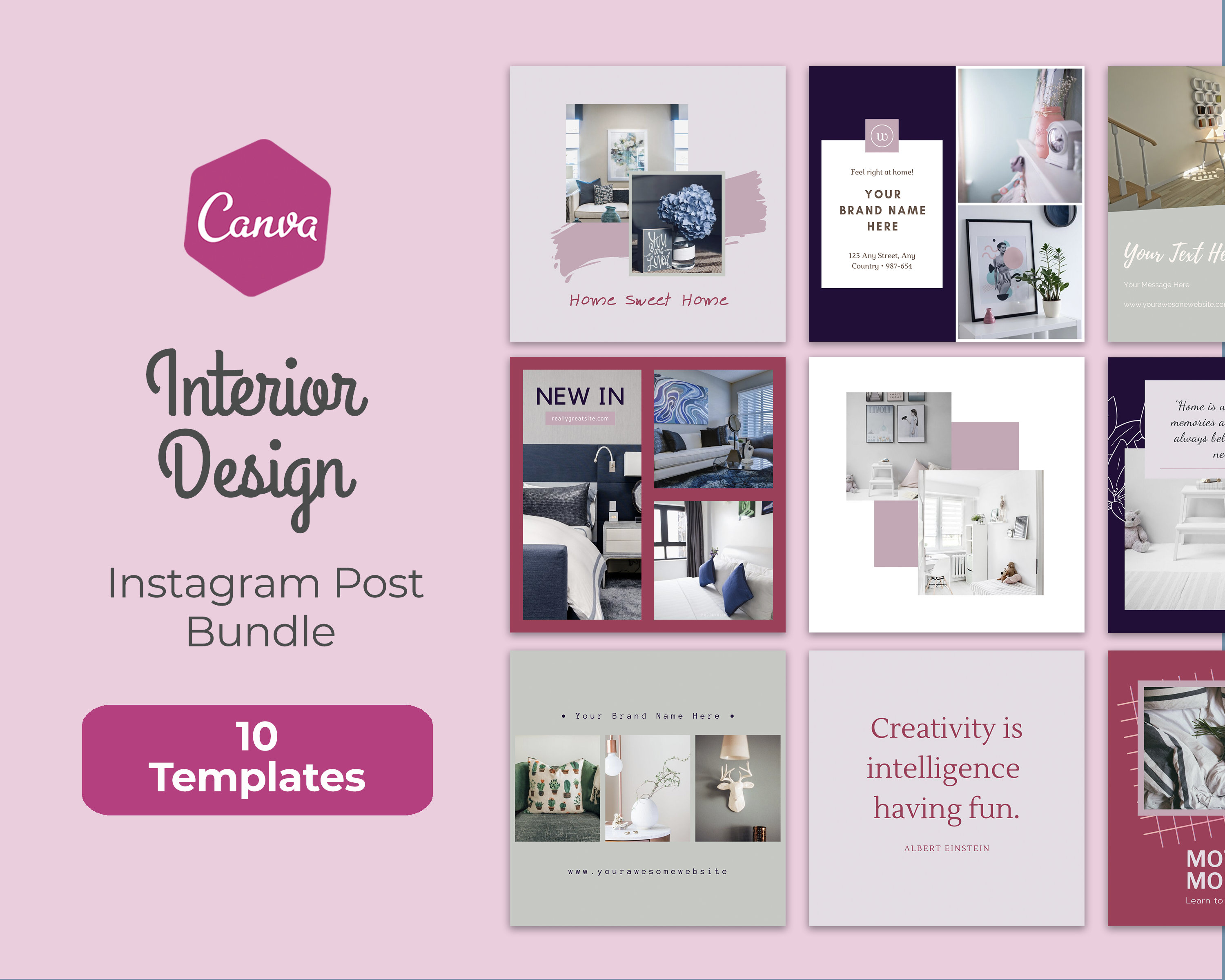 Interior Design Templates Canva Social Media Interior Design Social ...