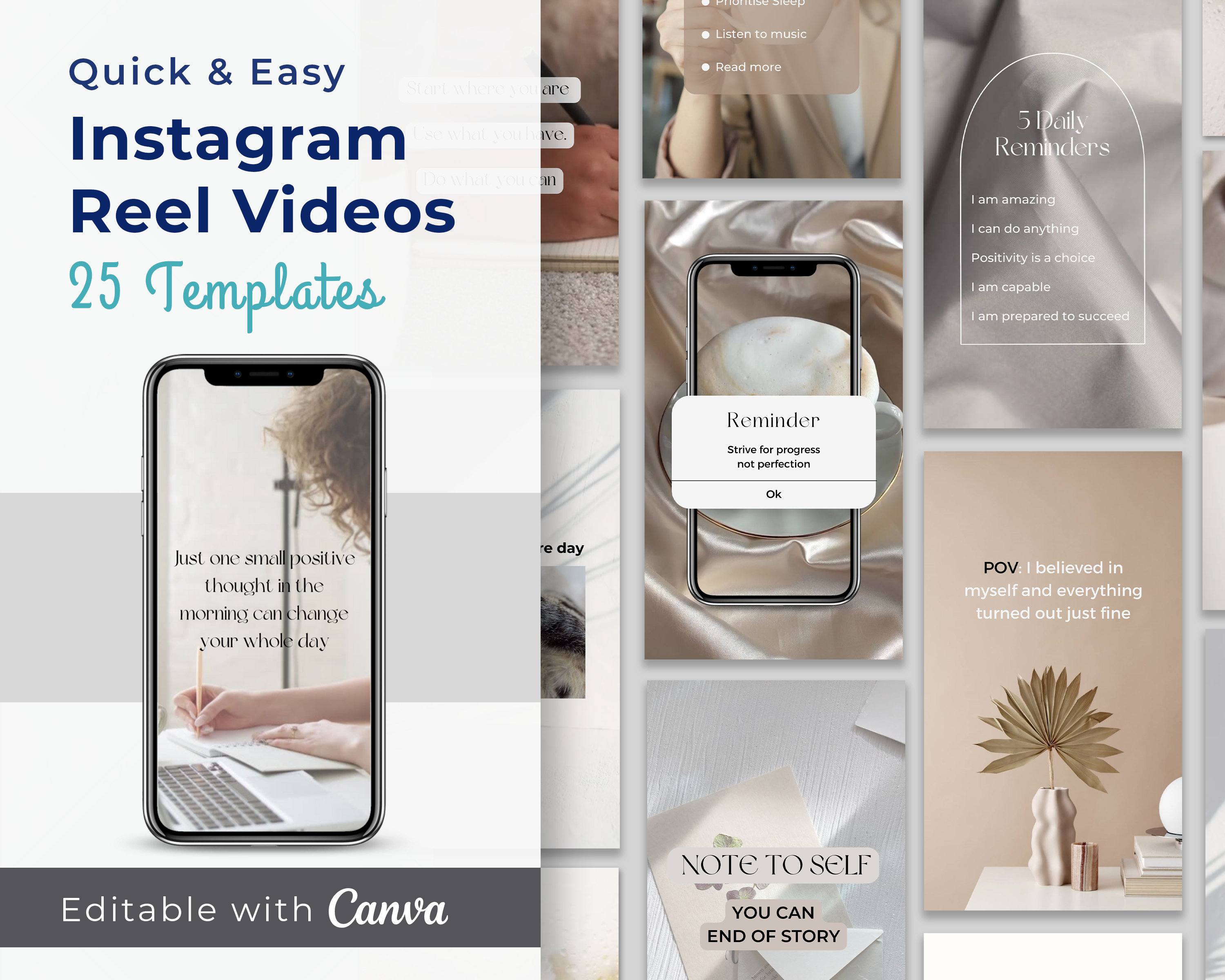 25 Instagram Video Reel Templates, Motivational Reel Templates