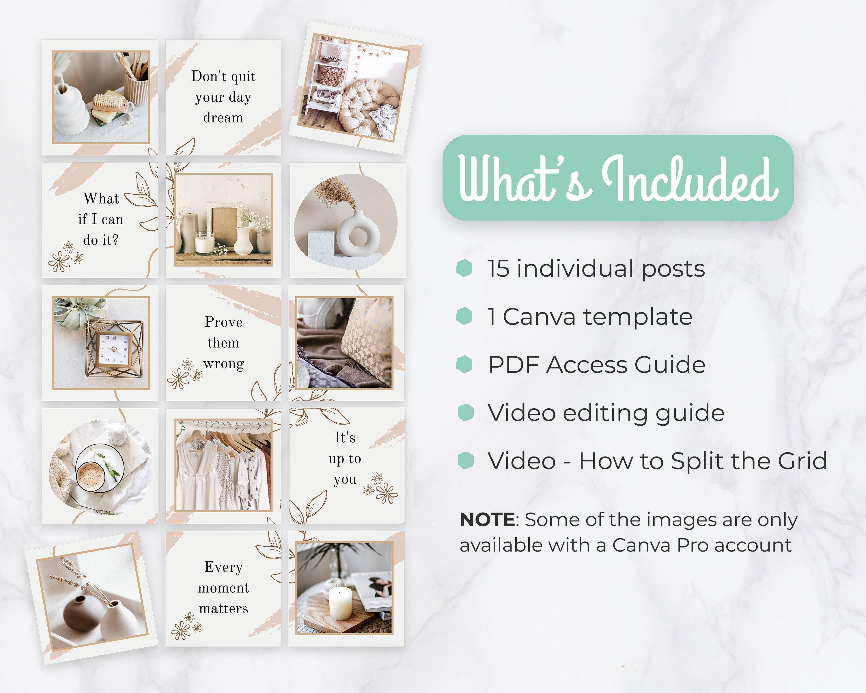 Instagram Puzzle Template Neutral Puzzle Grid Puzzle Feed | Etsy
