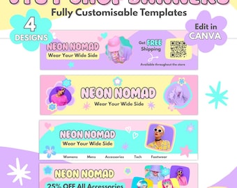 Etsy Shop Banners | Editable Canva Templates | Etsy Branding for Small Businesses