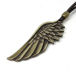 Herenhangerketting, leren ketting, engelenvleugelketting, uniseks ketting verstelbaar, surferketting, vleugelketting