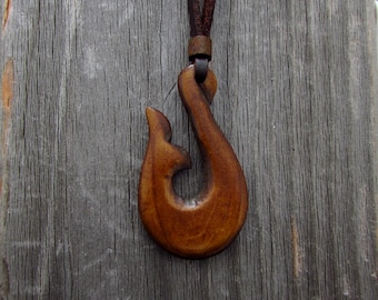 Collana con ciondolo in osso intagliato Maori, collana in pelle da uomo e donna, collana regolabile, collana da surfista, collana tribale, ciondolo Hei Matau
