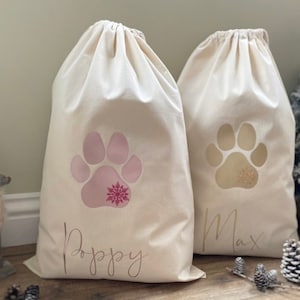 Personalised Pet Christmas Present Sack / Santa Sack for dogs and cats, choose your colour!