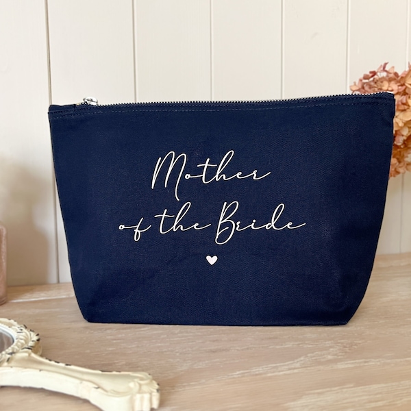 Borsa per il trucco personalizzata per festa di matrimonio, regalo per la damigella d'onore, madre della sposa/sposo, damigella d'onore, tanti colori