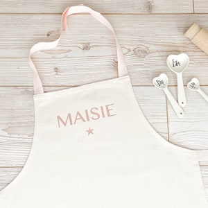 Personalised Fairtrade Cotton Children&#39;s Apron, Unisex Baking Apron, Kids Craft Apron, Boys or Girls Cooking Apron, Lots of Colours