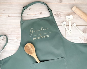 Personalised Adult Apron With or Without Pocket, Any Name or Wording. Lots of Colours. Cooks or Bakers Present, Birthday Gift