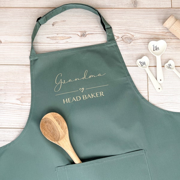 Personalised Adult Apron With or Without Pocket, Any Name or Wording. Lots of Colours. Cooks or Bakers Present, Birthday Gift