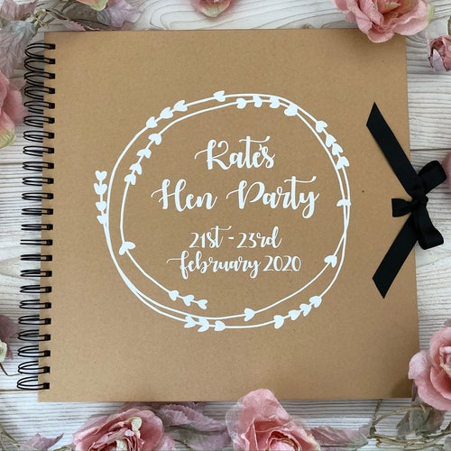 Hen Party Memory Book Bridal Shower Guest Book 8x Etsy UK