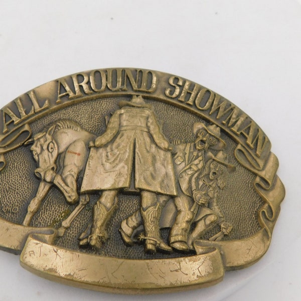 All Around Showman Brass Belt Buckle