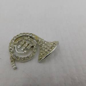 French Horn Pin with Crystals