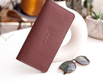 Man long wallet Family travel wallet organizer Long leather wallet for men Checkbook wallet Leather handmade Men's Leather wallet