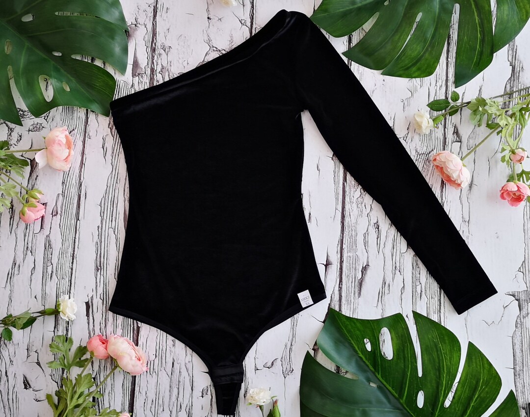 Velvet Long Sleeve, Black Velvet Bodysuit, Long Sleeves, Black Stretchy