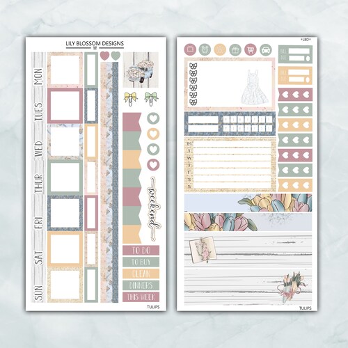 Printable HOBONICHI Weeks Stickers Kit Floral Planner | Etsy