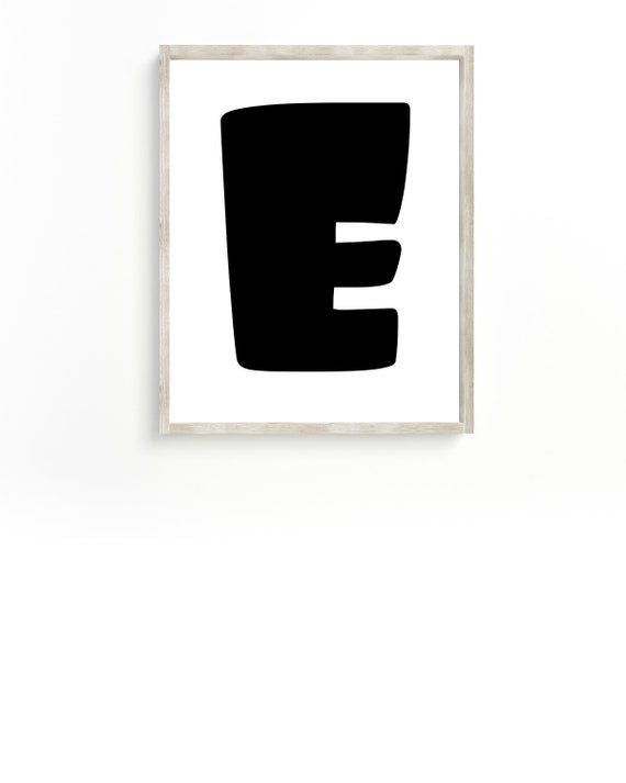 Letter E Quote Printable Wall Art Black And White Aesthetic Etsy