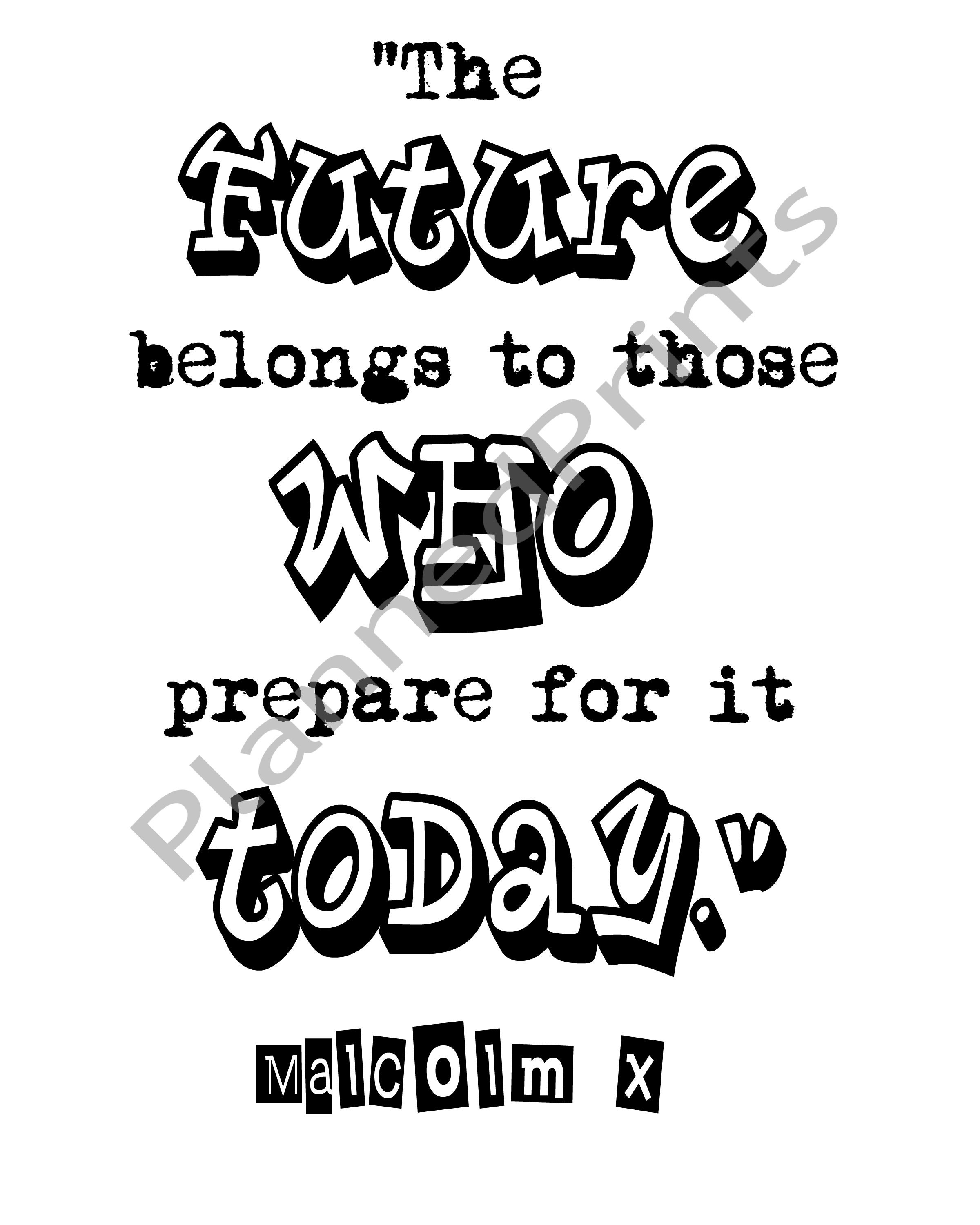 Malcolm X Quote Inspirational Quote Quote Wall Art Framed Etsy