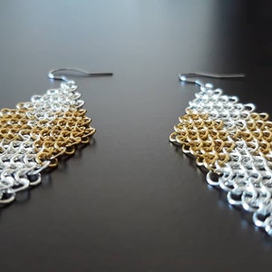 Chainmail Earrings: Silver & Gold Plated Medieval Jewellery