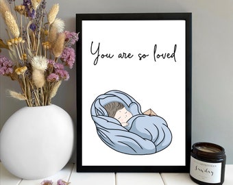 Printable nursery print | Baby Harry | Nursery wall art | You are so loved