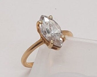 14K Yellow Gold CZ Cubic Zirconia Ring