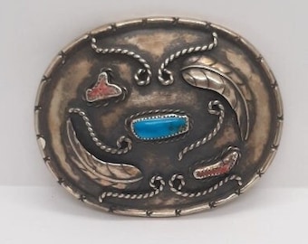 ターコイズコーラルフローラルデザインネイティブアメリカンの大型