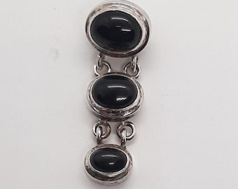 STERLING Silver Black Onyx Pendant