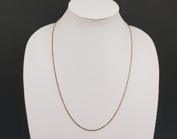 14K Yellow Gold Chain Necklace Rope Style Chain O… - image 4