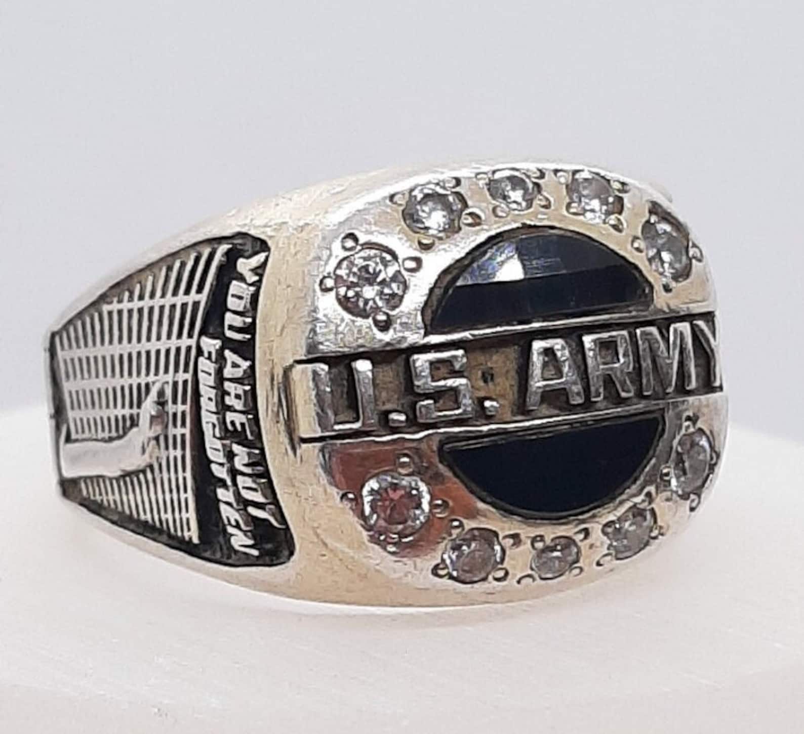 Sterling Military Army Ring Replublic of Vietnam Service Ring Black ...