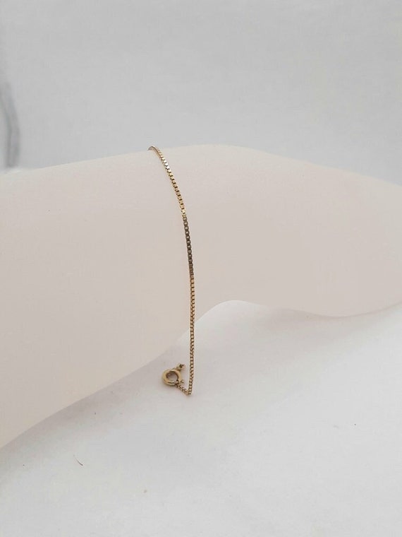 18K Yellow Gold Box Link Bracelet