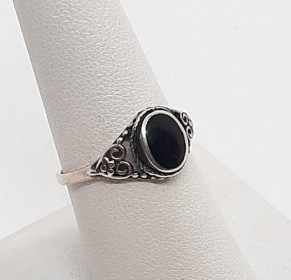 Sterling Silver Onyx Ring Womans Onyx Oval Onyx