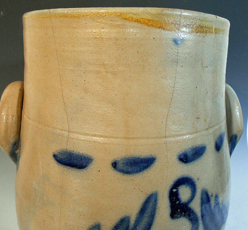 RARE 1800 #39 s Blue Decorated Ovoid New York Stoneware Crock 2 Sided Etsy