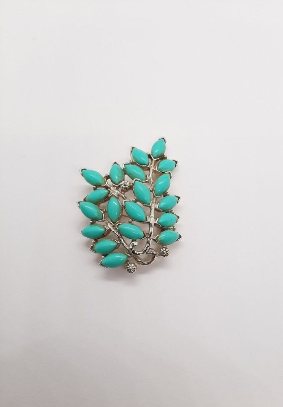 VINTAGE Kramer Pin Brooch Turquoise Beads