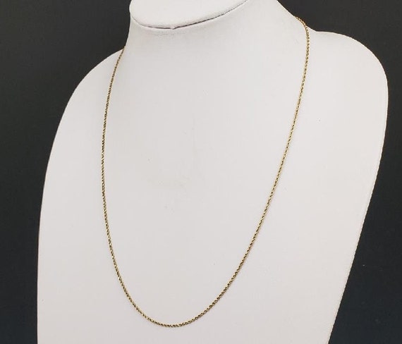 14K Yellow Gold Chain Necklace Rope Style Chain O… - image 5