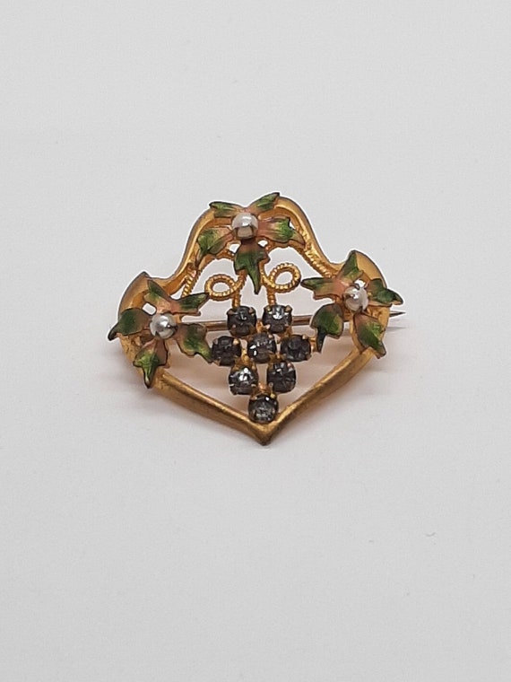 VINTAGE Gold Filled Victorian Art Deco Pin Brooch - image 1