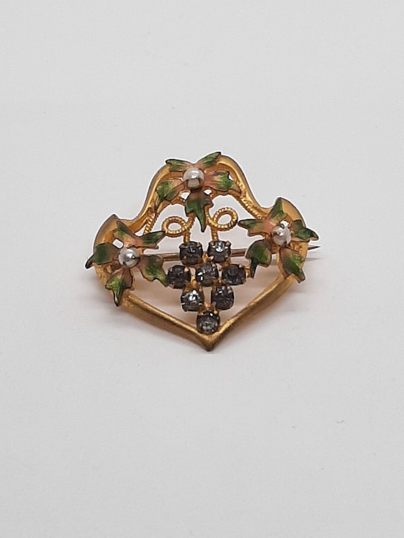 Broche Vintage Dorée Style Art Déco - Pièce Unique D'occasion, Bijou Ancien Et élégant