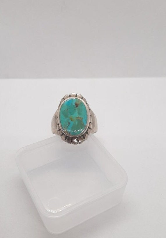 Southwestern Sterling Silver Turquoise Ring Navajo